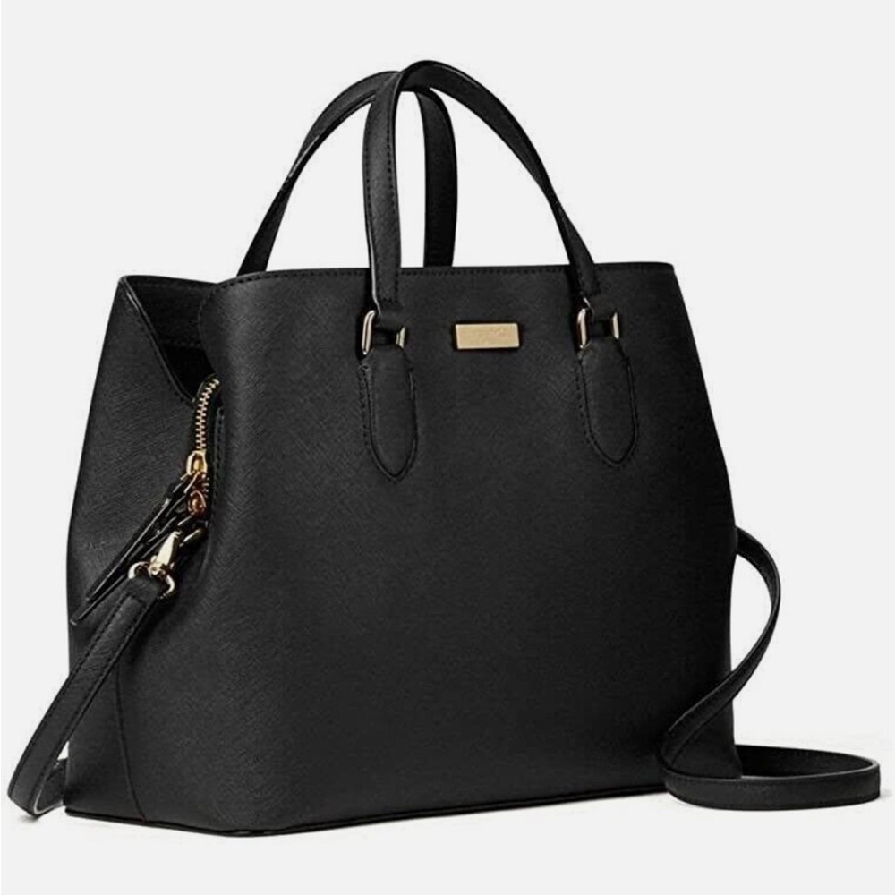 Kate Spade Black Satchel with Gold Accents